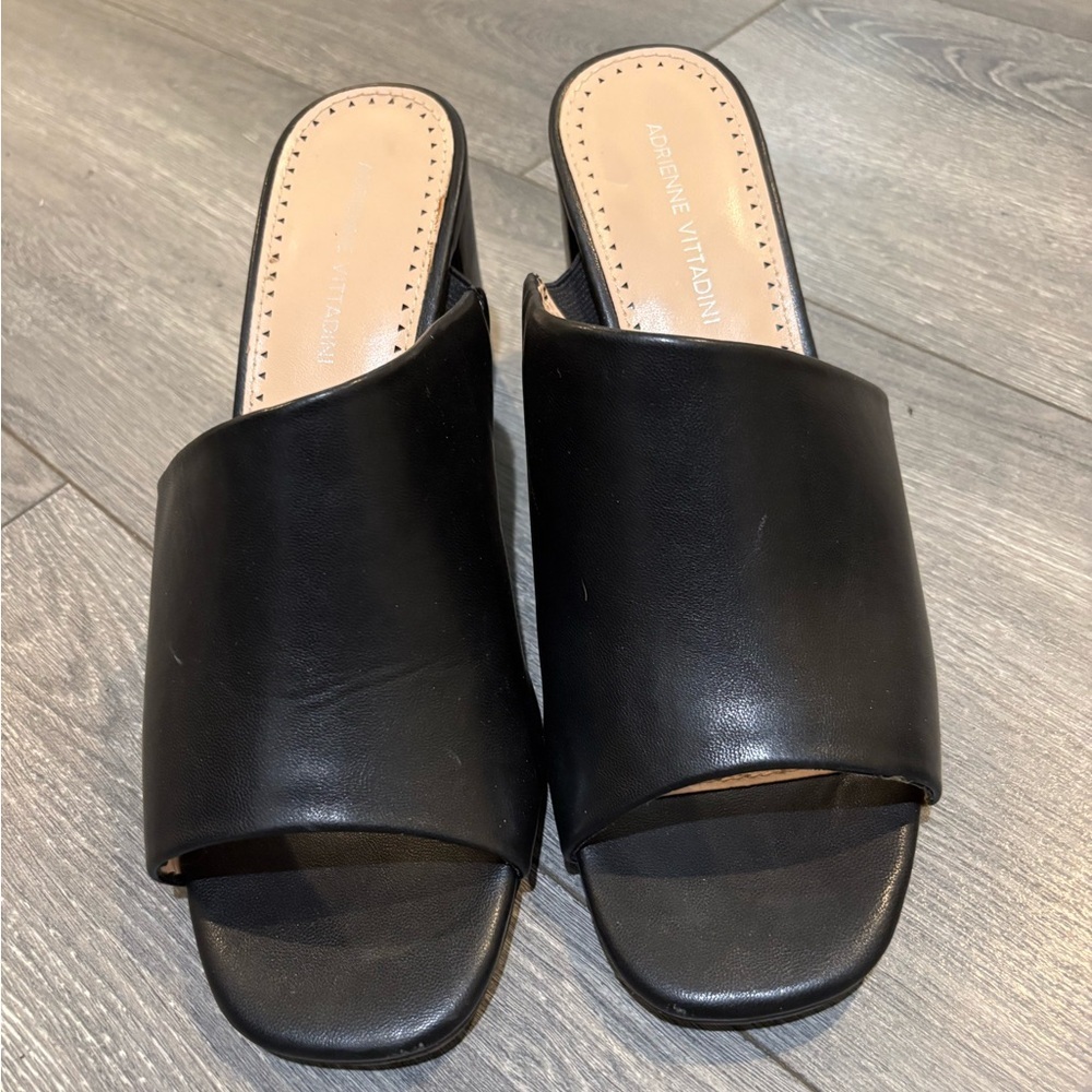 Adrienne Vittadini Albi Black Women's Slide Sandals 9